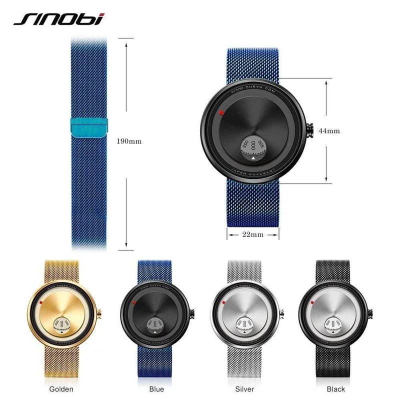 Herrenuhr Milan Strap Armbanduhren Herrenuhren Zifferblatt drehen Sportuhr Free & Drop Versand