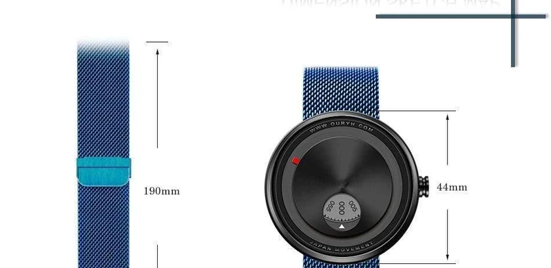 Herrenuhr Milan Strap Armbanduhren Herrenuhren Zifferblatt drehen Sportuhr Free & Drop Versand