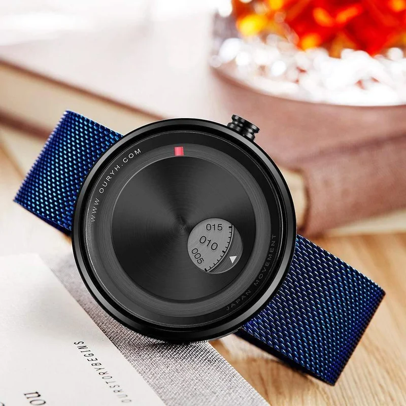 Herrenuhr Milan Strap Armbanduhren Herrenuhren Zifferblatt drehen Sportuhr Free & Drop Versand