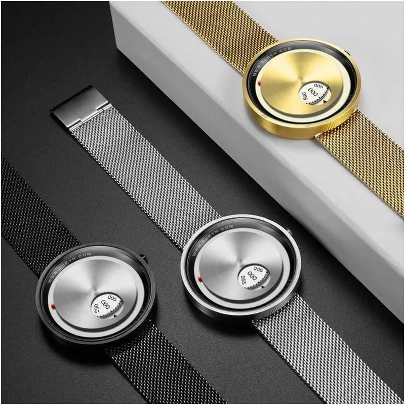 Herrenuhr Milan Strap Armbanduhren Herrenuhren Zifferblatt drehen Sportuhr Free & Drop Versand