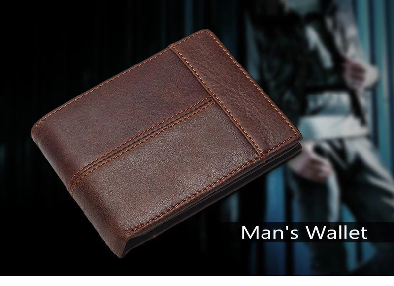 Echtes Leder Männer Brieftaschen Münzfach Reißverschluss Herren Leder Geldbörse mit Münzfach Portfolio Cartera