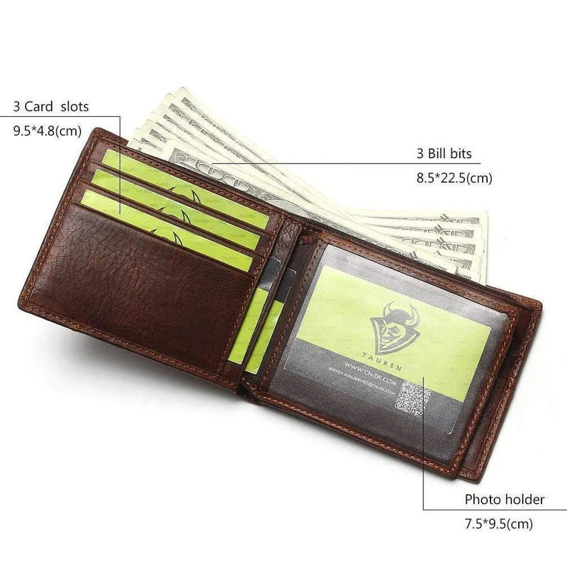 Echtes Leder Männer Brieftaschen Münzfach Reißverschluss Herren Leder Geldbörse mit Münzfach Portfolio Cartera