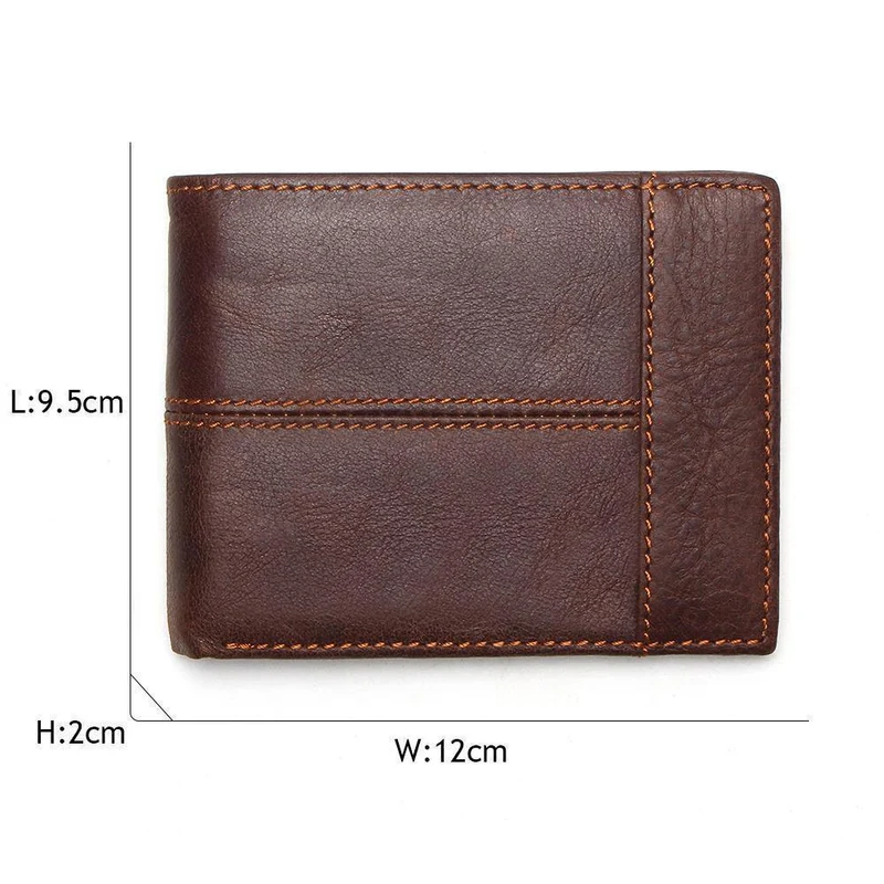 Echtes Leder Männer Brieftaschen Münzfach Reißverschluss Herren Leder Geldbörse mit Münzfach Portfolio Cartera