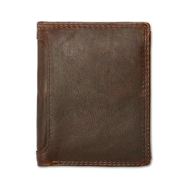 Vintage Herren-Geldbörsen, Crazy Horse-Leder-Geldbörsen für Herren, multifunktionale Herren-Geldbörse mit Münzfach, braune Herren-Geldbörse