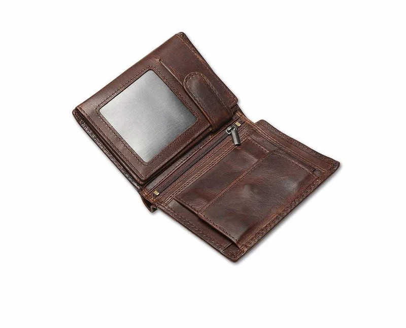 Vintage Herren-Geldbörsen, Crazy Horse-Leder-Geldbörsen für Herren, multifunktionale Herren-Geldbörse mit Münzfach, braune Herren-Geldbörse