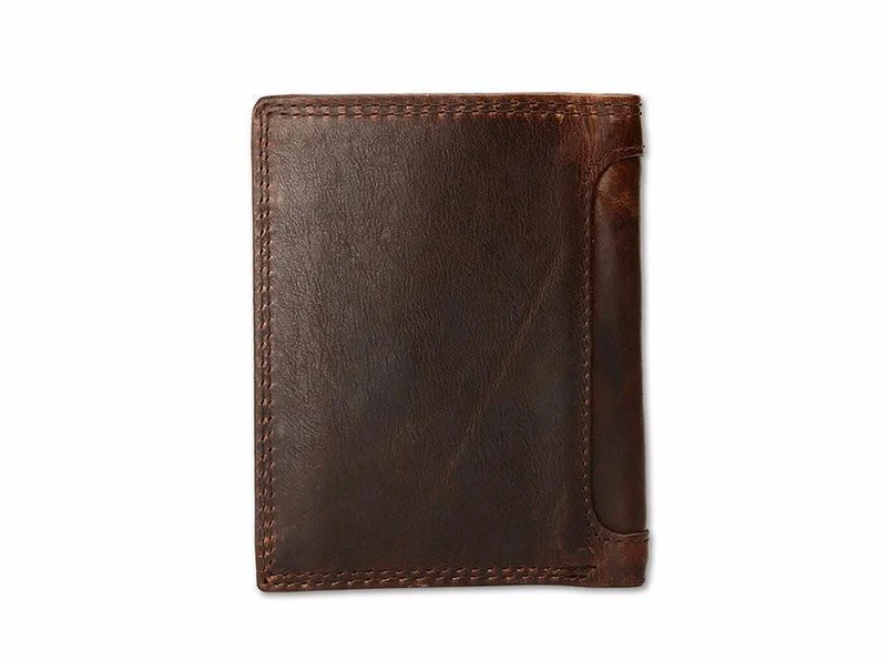 Vintage Herren-Geldbörsen, Crazy Horse-Leder-Geldbörsen für Herren, multifunktionale Herren-Geldbörse mit Münzfach, braune Herren-Geldbörse