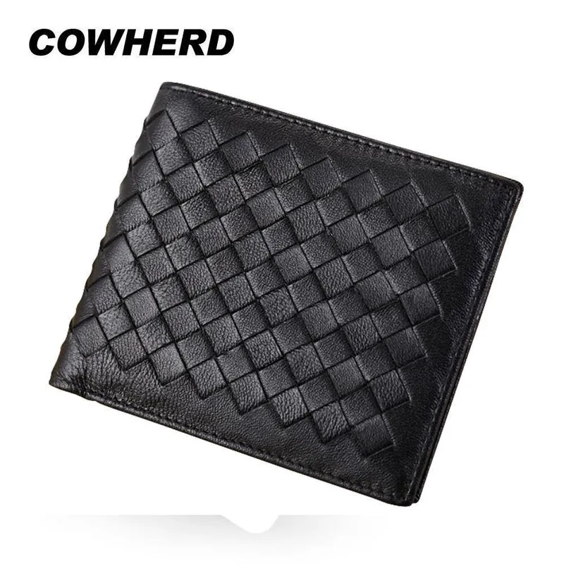 Schaffell Webart Männer Brieftaschen Mode Männlichen Kupplung Brieftasche Aus Echtem Schafsleder Geldbörsen Kartenhalter Geldbörsen Geldbörse