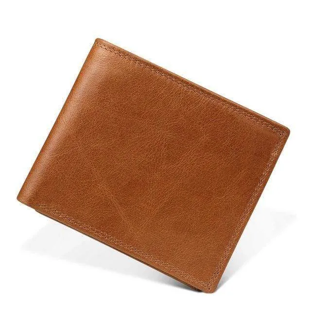 Echte Crazy Horse Leder Herren Geldbörsen Vintage Trifold Geldbörse Reißverschluss Münzfach Geldbörse Rindsleder Leder Rfid Geldbörse Für Männer