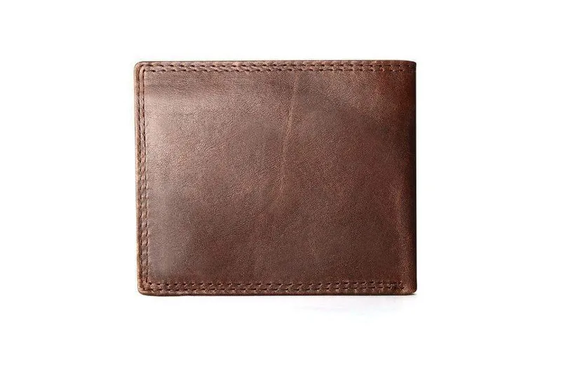 Echte Crazy Horse Leder Herren Geldbörsen Vintage Trifold Geldbörse Reißverschluss Münzfach Geldbörse Rindsleder Leder Rfid Geldbörse Für Männer