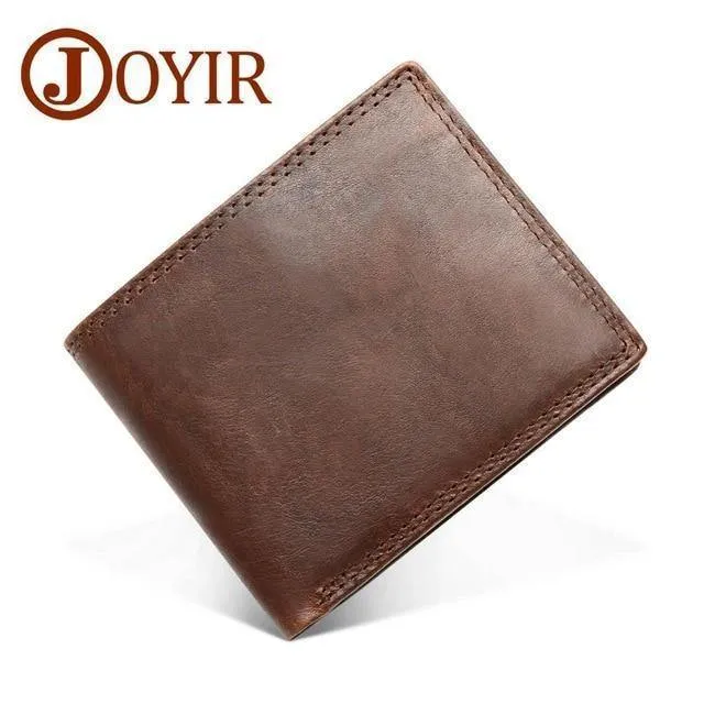 Echte Crazy Horse Leder Herren Geldbörsen Vintage Trifold Geldbörse Reißverschluss Münzfach Geldbörse Rindsleder Leder Rfid Geldbörse Für Männer