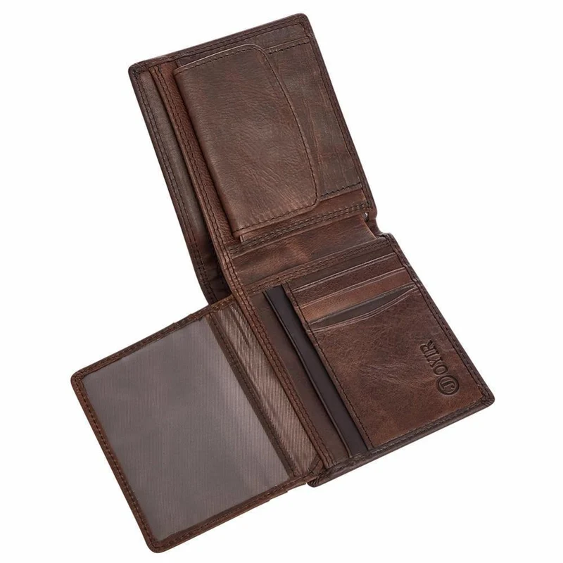Echte Crazy Horse Leder Herren Geldbörsen Vintage Trifold Geldbörse Reißverschluss Münzfach Geldbörse Rindsleder Leder Rfid Geldbörse Für Männer