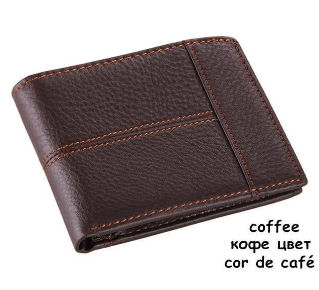 100% hochwertige Kuh echtes Leder Männer Brieftaschen Mode Spleiß Geldbörse Dollar Preis carteira masculina Originalmarke