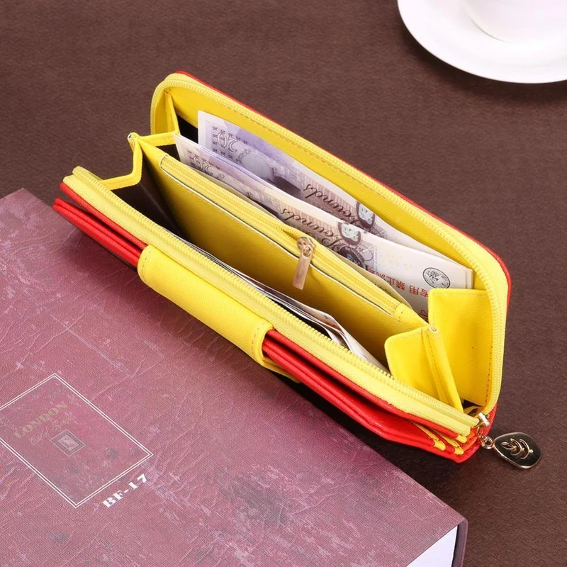 Frauen Geldbörsen Marke PU Leder Lange Leder Frauen Handtasche Haspe Zipper Brieftasche Karte Halter Kupplung Geld Tasche Carteira