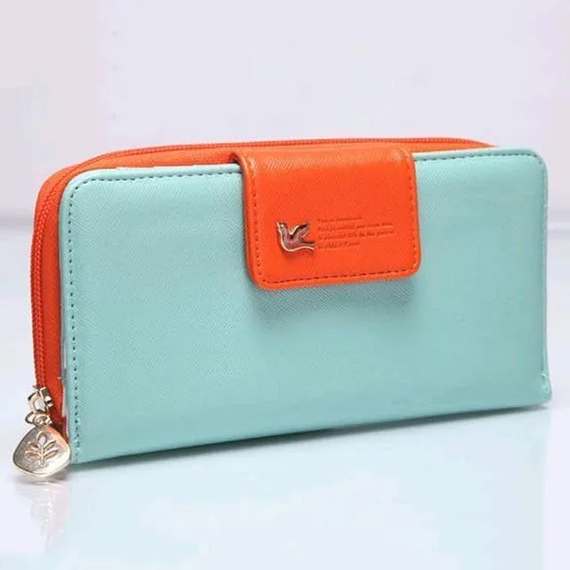 Mode Damen Geldbörsen Marke Brieftasche Frauen Lange Zipper Geldbörse Frauen Brieftaschen Pu Leder Karte Halter Bunte Kupplung Weibliche