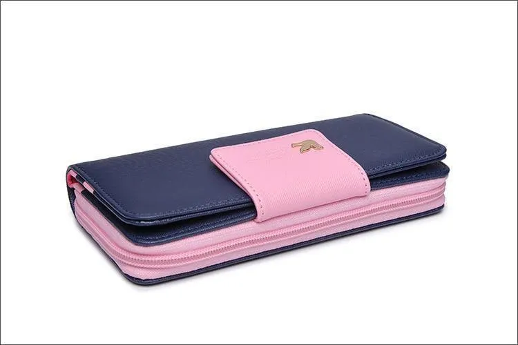 Mode Damen Geldbörsen Marke Brieftasche Frauen Lange Zipper Geldbörse Frauen Brieftaschen Pu Leder Karte Halter Bunte Kupplung Weibliche
