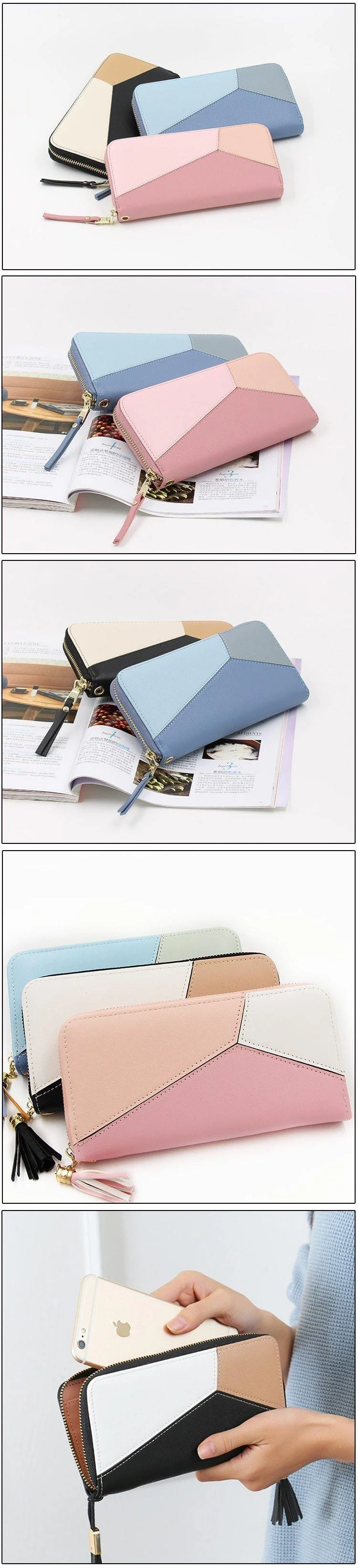 PU Damen Geldbörse, bestes Design, hochwertige modische Geldbörse, Damen, Mädchen, Handytasche, Geldbörse, Kartenhalter, lange Clutch, Münzbörse
