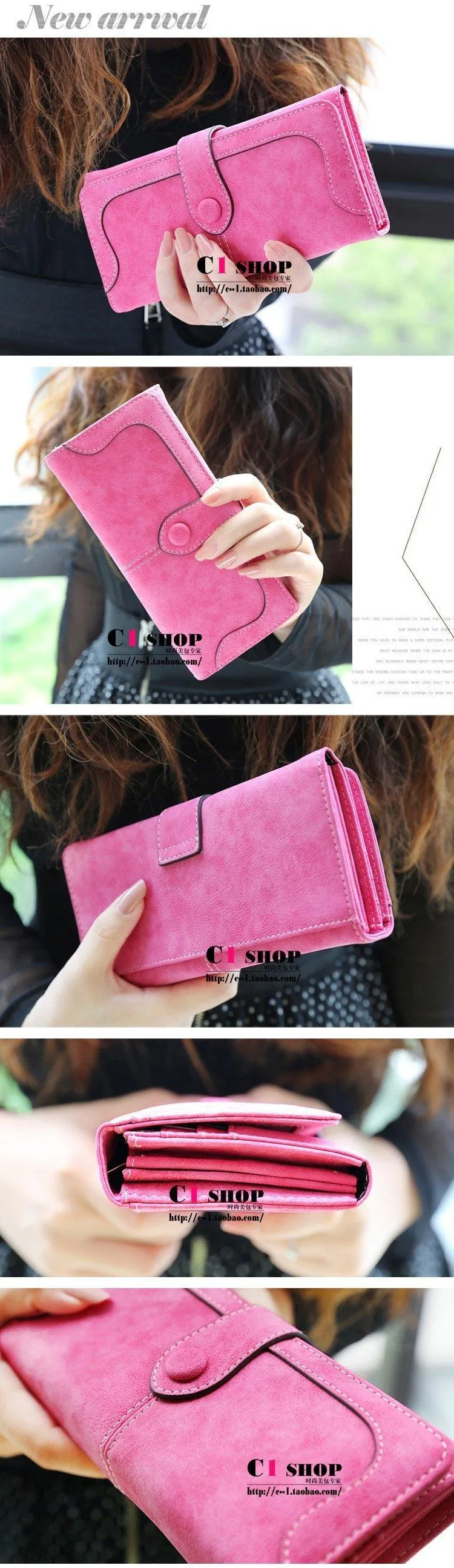 Art- und Weisefrauen-Mappen-Mattheftungs-Frauen-lange Marken-Geldbeutel-Kupplung 9 Farben-Handtaschen-Wristlet geben Verschiffen frei