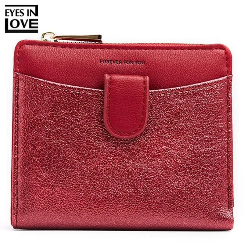 Glitter Pu Leder Frauen Brieftasche mit Zipper Münzfach Karte Halter Kurze Geldbörse Damen Kleine Brieftasche Weibliche Carteras NEU