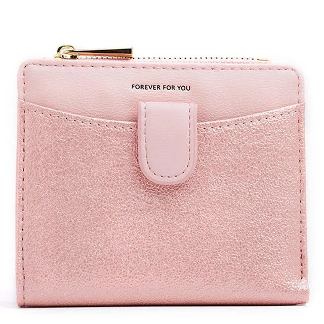 Glitter Pu Leder Frauen Brieftasche mit Zipper Münzfach Karte Halter Kurze Geldbörse Damen Kleine Brieftasche Weibliche Carteras NEU