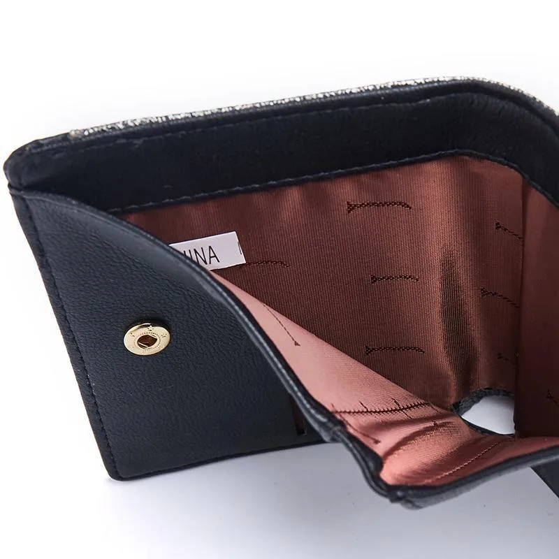 Glitter Pu Leder Frauen Brieftasche mit Zipper Münzfach Karte Halter Kurze Geldbörse Damen Kleine Brieftasche Weibliche Carteras NEU