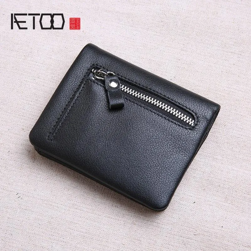 Mini geldbörse frauen leder kurze herren brieftasche leder Koreanische version der jungen ultra dünne vertikale brieftasche weichem leder
