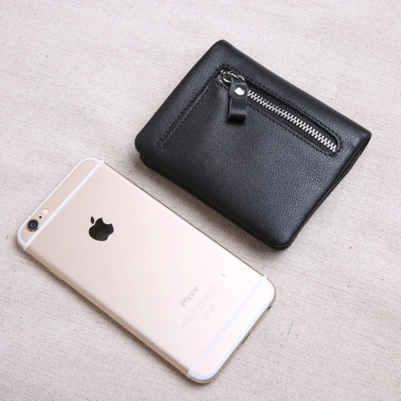 Mini geldbörse frauen leder kurze herren brieftasche leder Koreanische version der jungen ultra dünne vertikale brieftasche weichem leder