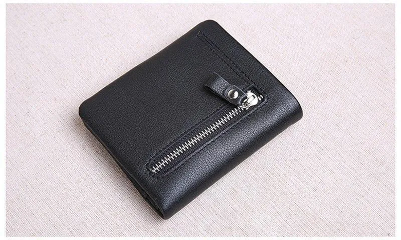 Mini geldbörse frauen leder kurze herren brieftasche leder Koreanische version der jungen ultra dünne vertikale brieftasche weichem leder