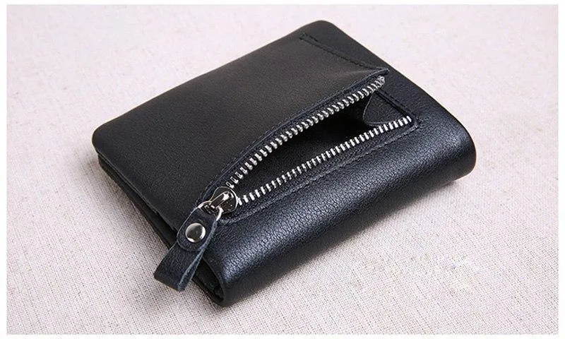 Mini geldbörse frauen leder kurze herren brieftasche leder Koreanische version der jungen ultra dünne vertikale brieftasche weichem leder