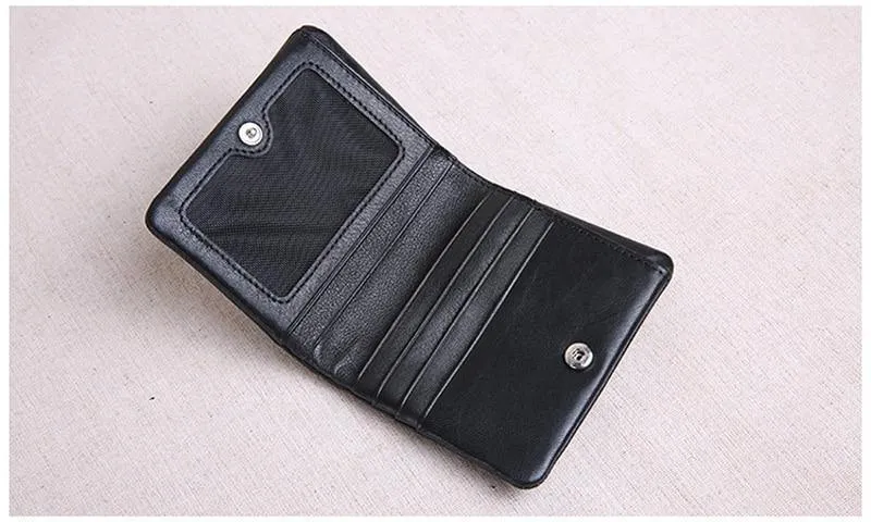 Mini geldbörse frauen leder kurze herren brieftasche leder Koreanische version der jungen ultra dünne vertikale brieftasche weichem leder