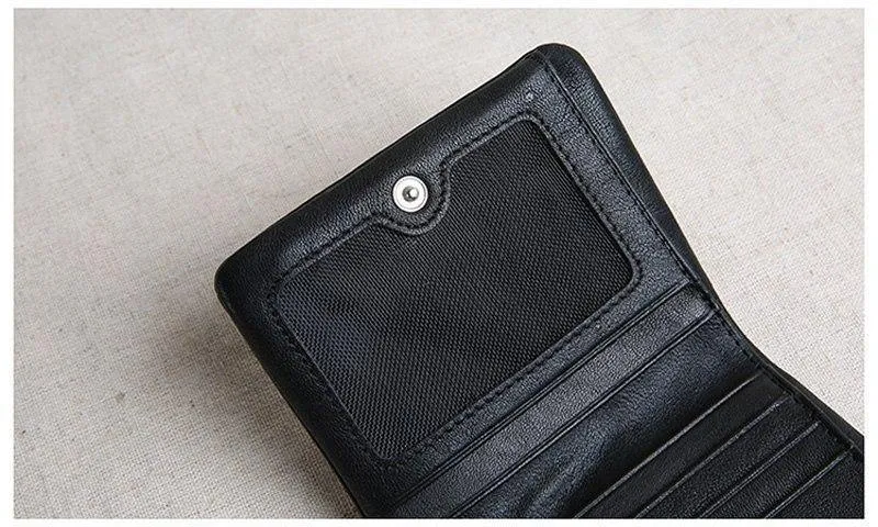 Mini geldbörse frauen leder kurze herren brieftasche leder Koreanische version der jungen ultra dünne vertikale brieftasche weichem leder