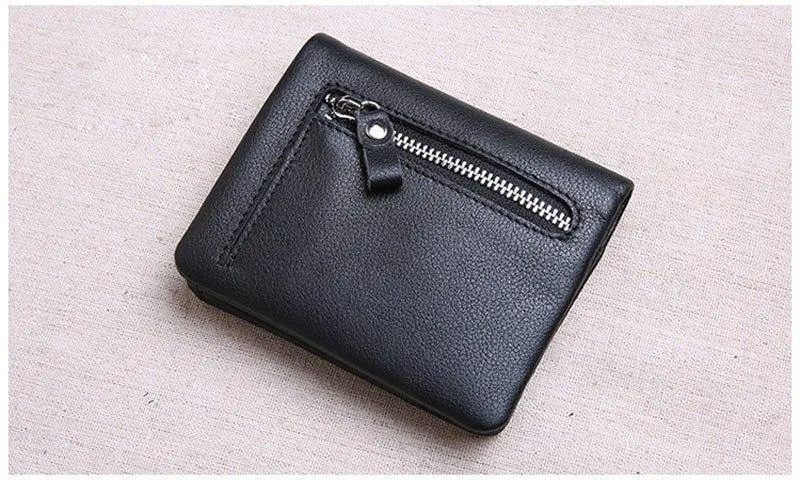 Mini geldbörse frauen leder kurze herren brieftasche leder Koreanische version der jungen ultra dünne vertikale brieftasche weichem leder