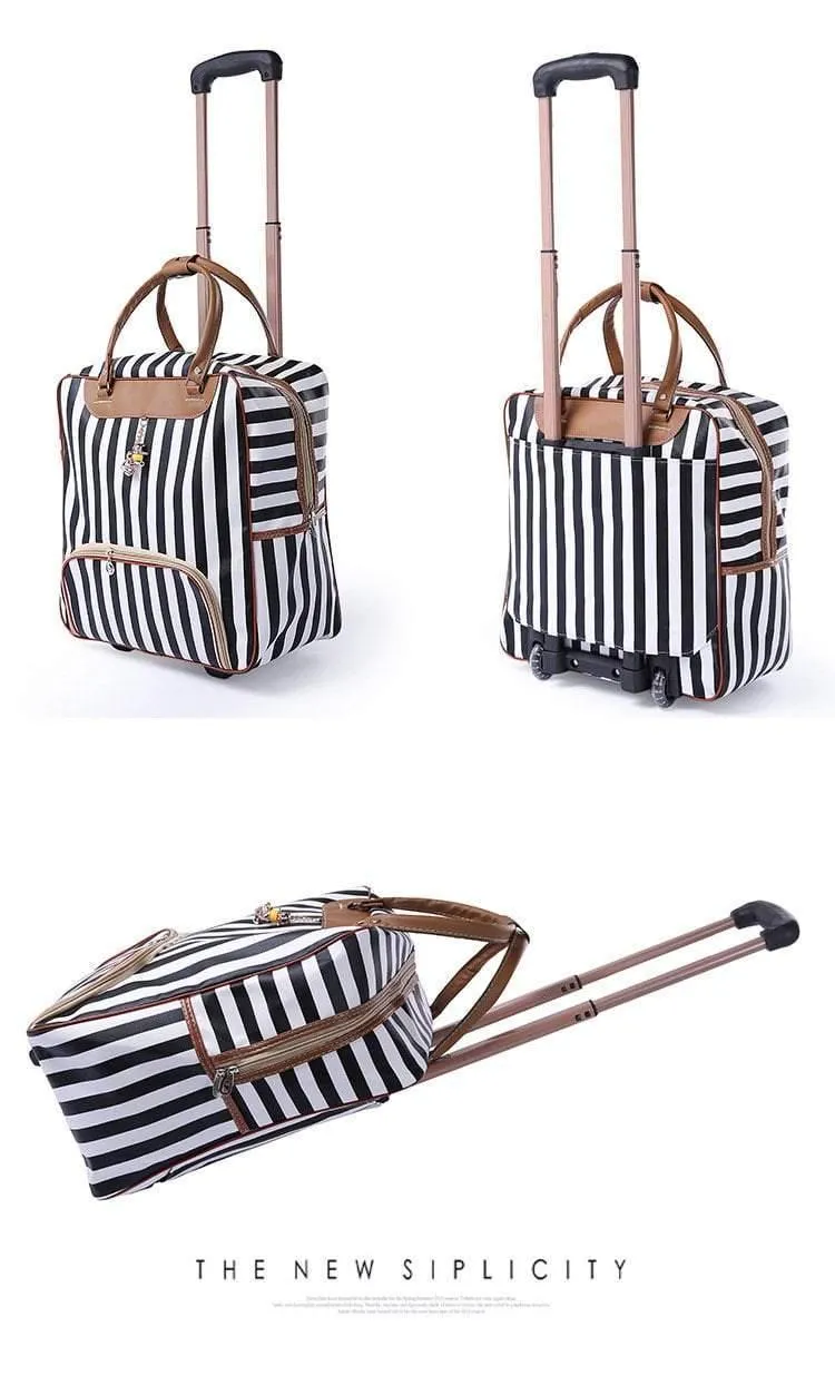 Damen Trolley Gepäck Rollkoffer Marke Casual Stripes Rollkoffer Reisetasche auf Rädern Gepäckkoffer