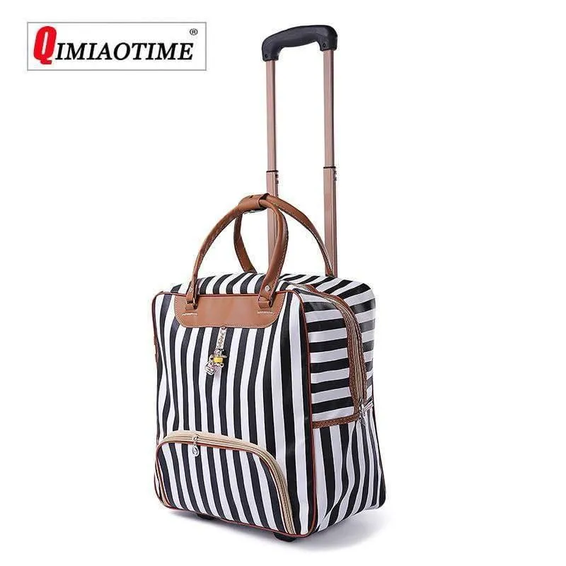 Damen Trolley Gepäck Rollkoffer Marke Casual Stripes Rollkoffer Reisetasche auf Rädern Gepäckkoffer