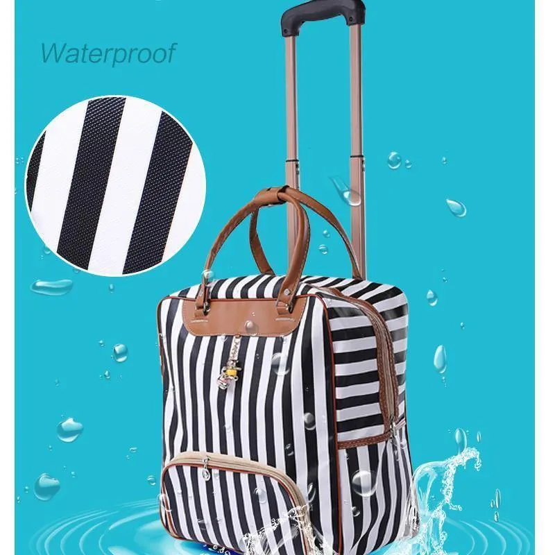 Damen Trolley Gepäck Rollkoffer Marke Casual Stripes Rollkoffer Reisetasche auf Rädern Gepäckkoffer