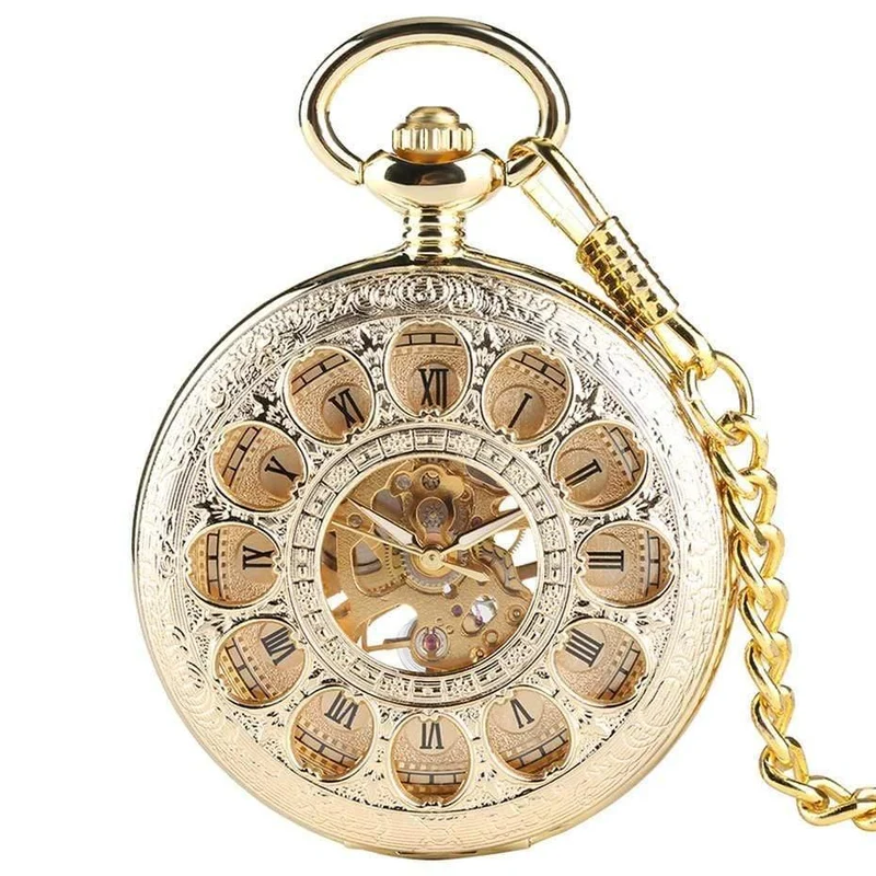 Taschenuhr, hohles Skelett, Handaufzug, Anhängeruhr, Vintage-Uhr für Männer und Frauen