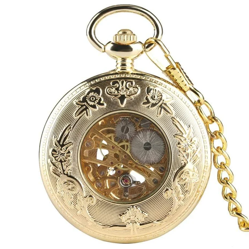 Taschenuhr, hohles Skelett, Handaufzug, Anhängeruhr, Vintage-Uhr für Männer und Frauen