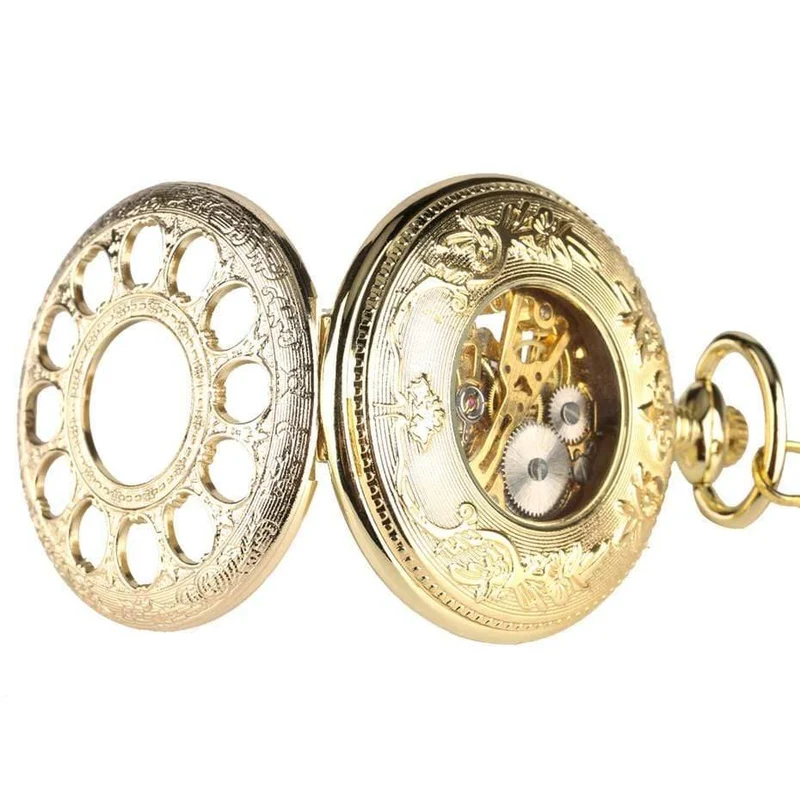 Taschenuhr, hohles Skelett, Handaufzug, Anhängeruhr, Vintage-Uhr für Männer und Frauen
