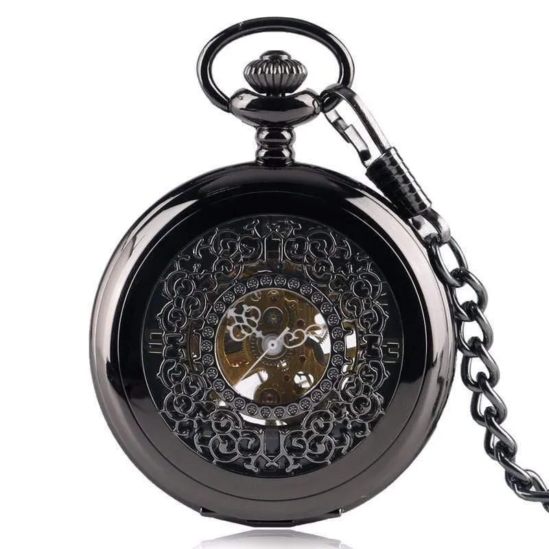 Taschenuhr Retro Silber Exquisite Halskette Klassischer Anhänger Mechanische Hohle Frauen Skelett Geschenk