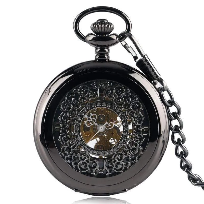Taschenuhr Retro Silber Exquisite Halskette Klassischer Anhänger Mechanische Hohle Frauen Skelett Geschenk