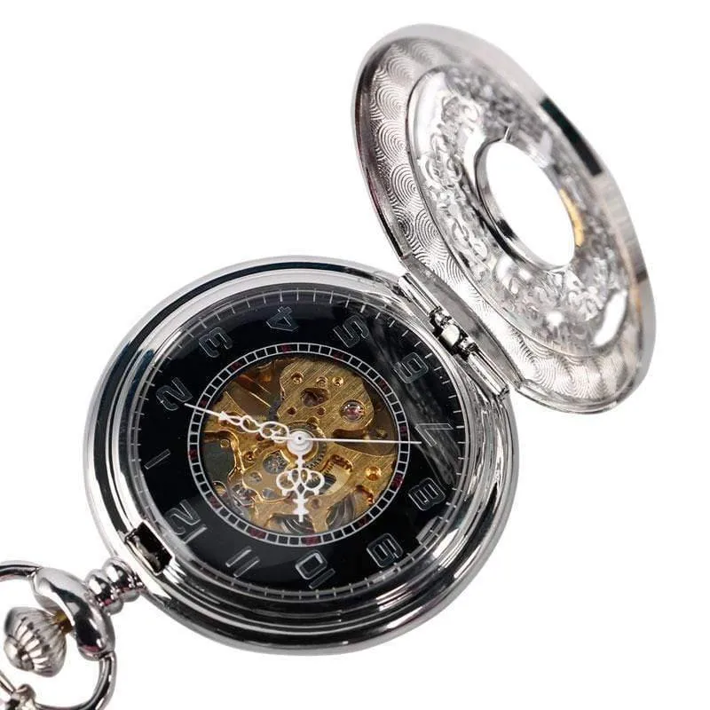 Taschenuhr Retro Silber Exquisite Halskette Klassischer Anhänger Mechanische Hohle Frauen Skelett Geschenk