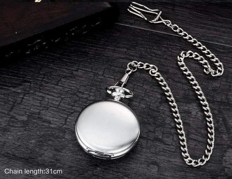 Taschenuhren Mode mechanische Handaufzug Skelettuhren Silber Geschenkuhr Legierungsgehäuse mit Kette