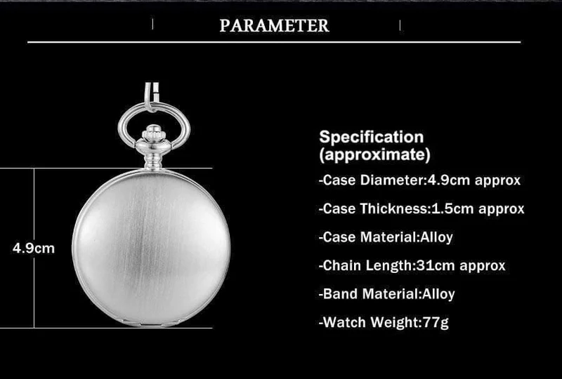 Taschenuhren Mode mechanische Handaufzug Skelettuhren Silber Geschenkuhr Legierungsgehäuse mit Kette
