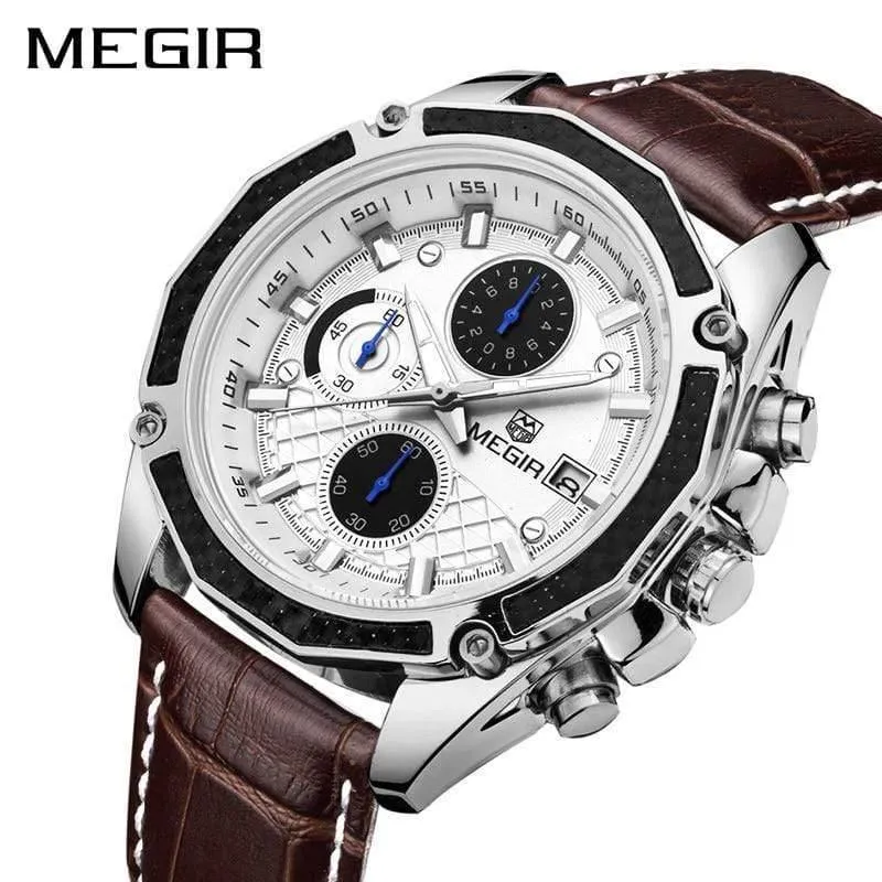 Quarz Herren Uhren Mode Echtes Leder Chronograph Uhr Uhr für Sanfte Männer Männliche Studenten Reloj Hombre