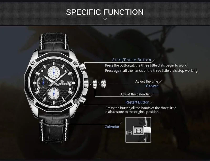 Quarz Herren Uhren Mode Echtes Leder Chronograph Uhr Uhr für Sanfte Männer Männliche Studenten Reloj Hombre