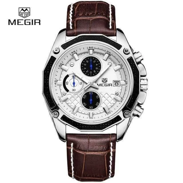 Quarz Herren Uhren Mode Echtes Leder Chronograph Uhr Uhr für Sanfte Männer Männliche Studenten Reloj Hombre