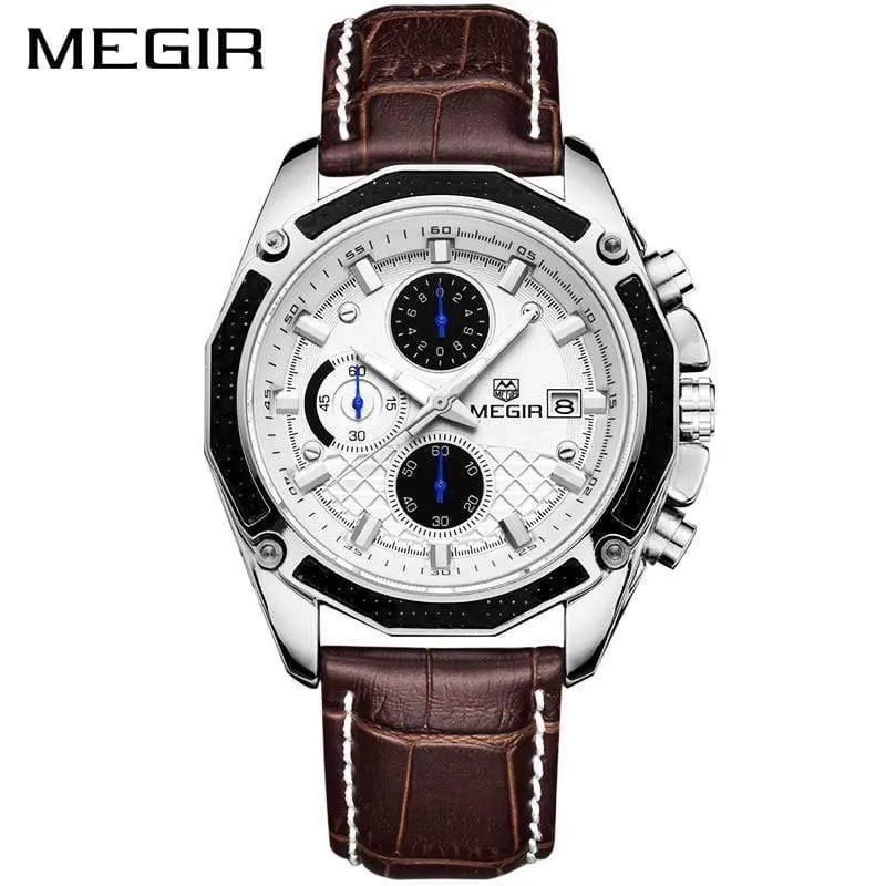 Quarz Herren Uhren Mode Echtes Leder Chronograph Uhr Uhr für Sanfte Männer Männliche Studenten Reloj Hombre