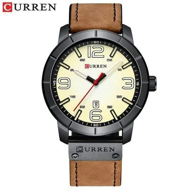 Herren Quarz Armbanduhren Männlichen Uhr Top Marke Luxus Reloj Hombres Leder Handgelenk Uhren mit Kalender