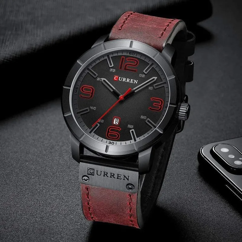 Herren Quarz Armbanduhren Männlichen Uhr Top Marke Luxus Reloj Hombres Leder Handgelenk Uhren mit Kalender