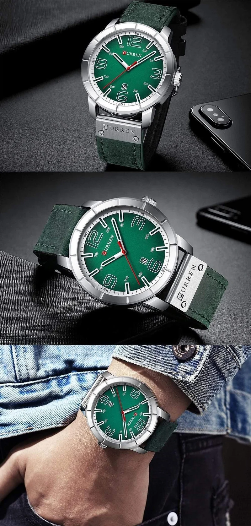 Herren Quarz Armbanduhren Männlichen Uhr Top Marke Luxus Reloj Hombres Leder Handgelenk Uhren mit Kalender