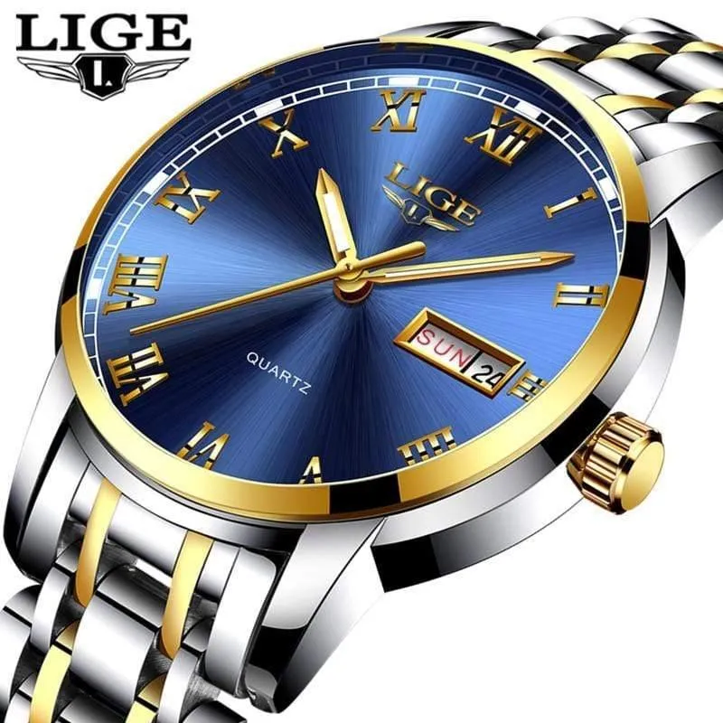 Uhr Männer Mode Sport Quarz Voller Stahl Gold Business Herren Uhren Top Brand Luxus Wasserdichte Uhr Relogio Masculino